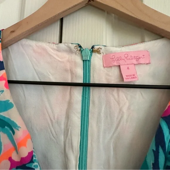 Lilly Pulitzer Sleeveless Pink and Blue Floral Romper - Picture 6 of 14